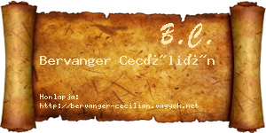 Bervanger Cecílián névjegykártya